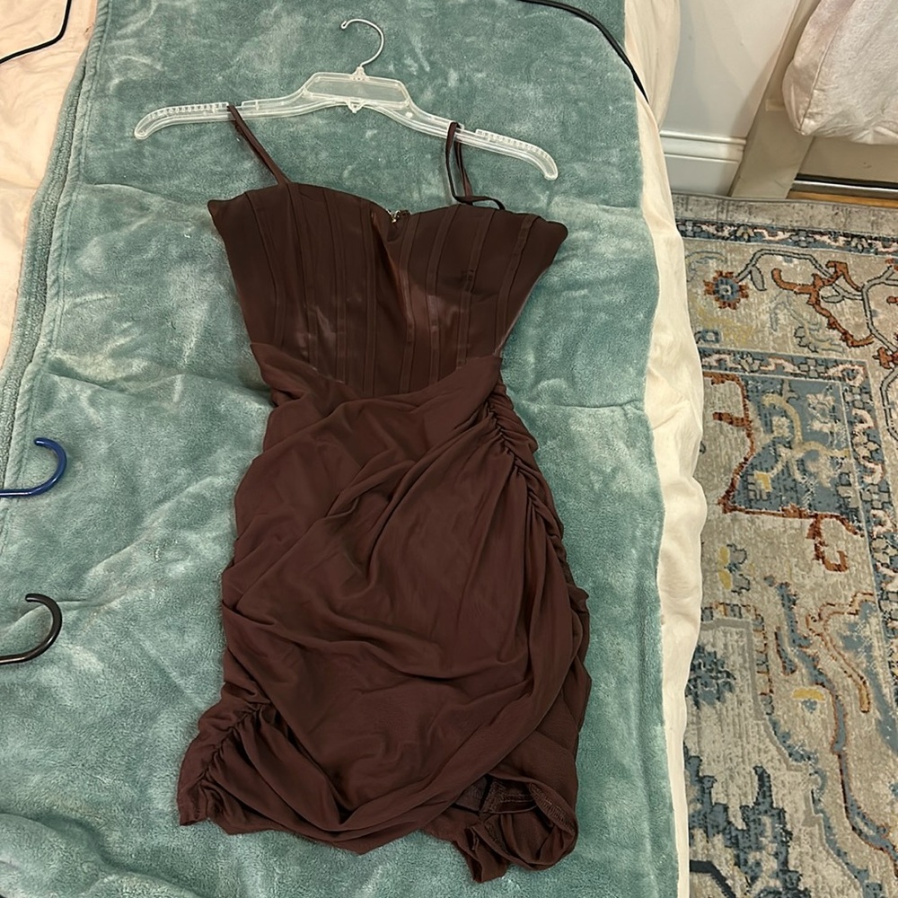 Brown mini dress